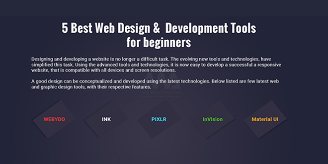 5 Best Web Design and Development Tools for beginners