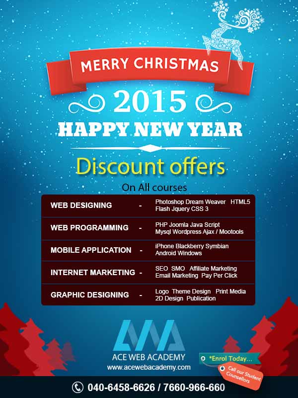 Ace Web Academy Announces Special Christmas And New Year Discounts On Web Designing And All Other Courses