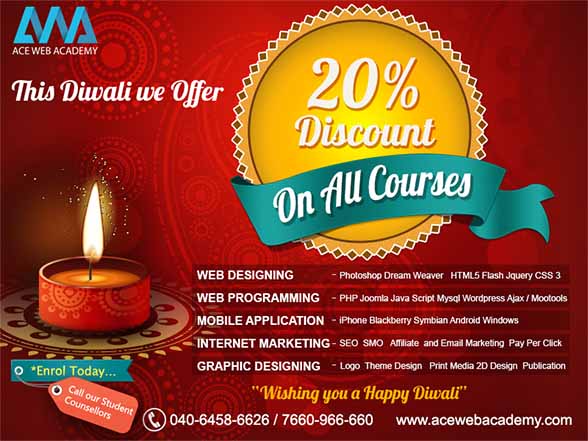 Diwali offers on Web Designing and Development Courses : Ace Web Academy Hyderabad